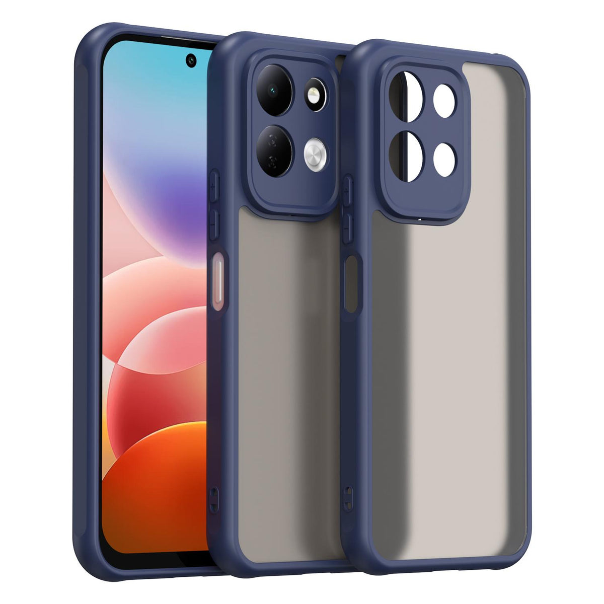 For Redmi 17 5G / 4G Global 170mm Fan Dun Series TPU Hybrid PC Frosted Phone Case - Blue - EDA009115805B