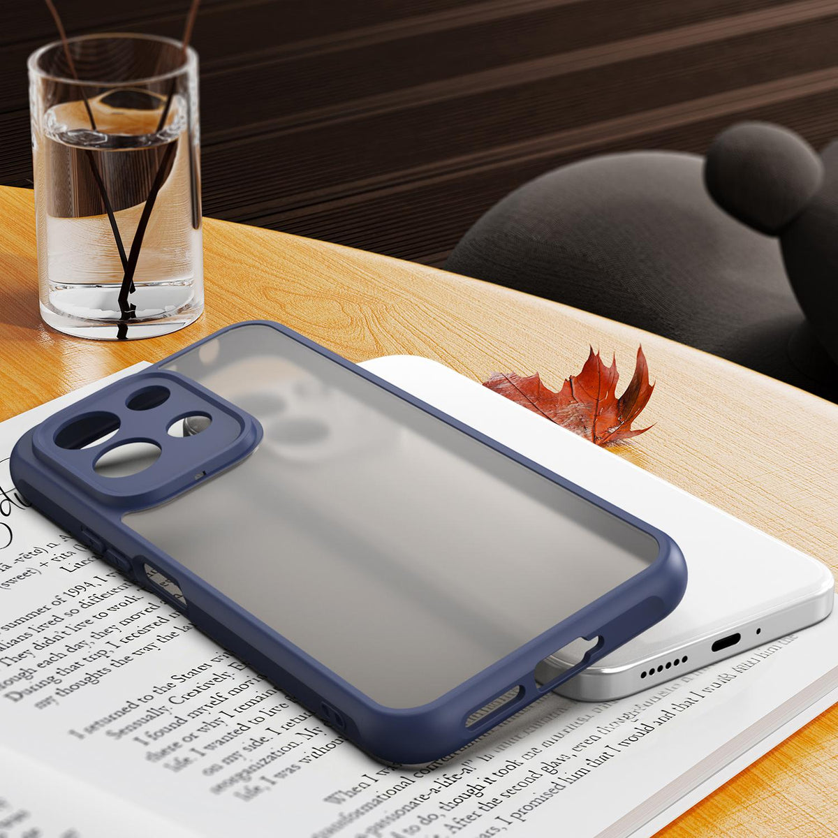For Redmi 17 5G / 4G Global 170mm Fan Dun Series TPU Hybrid PC Frosted Phone Case - Blue - EDA009115805B