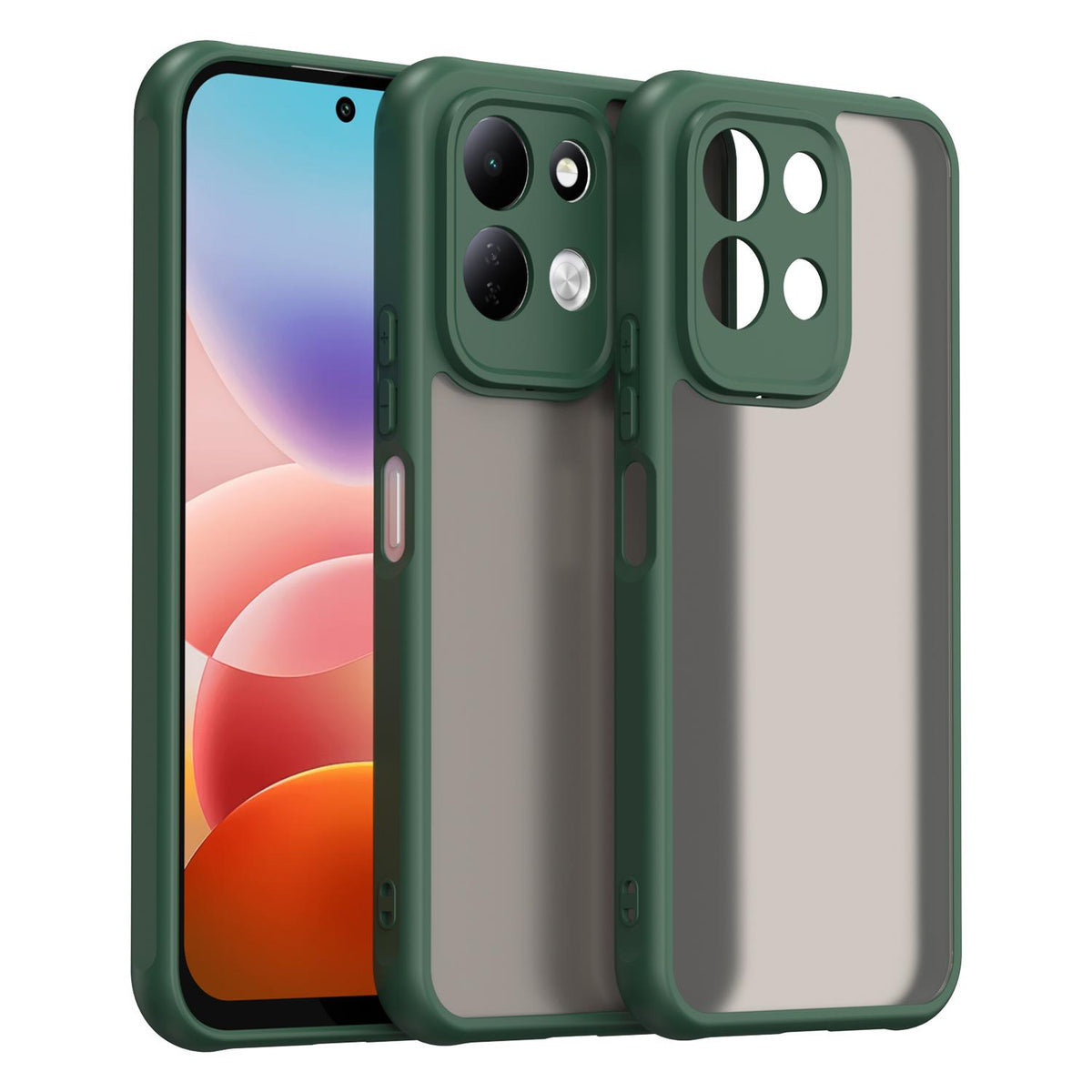 For Redmi 17 5G / 4G Global 170mm Fan Dun Series TPU Hybrid PC Frosted Phone Case - Green - EDA009115805C