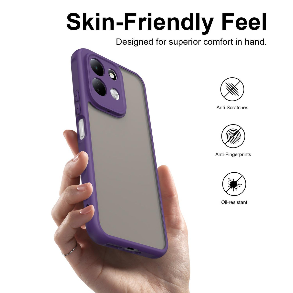 For Redmi 17 5G / 4G Global 170mm Fan Dun Series TPU Hybrid PC Frosted Phone Case - Purple - EDA009115805D