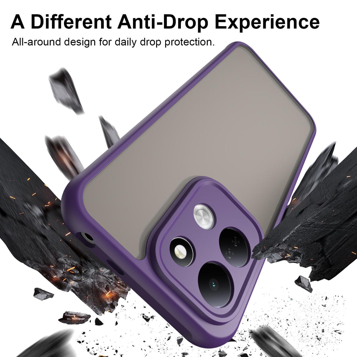 For Redmi 17 5G / 4G Global 170mm Fan Dun Series TPU Hybrid PC Frosted Phone Case - Purple - EDA009115805D