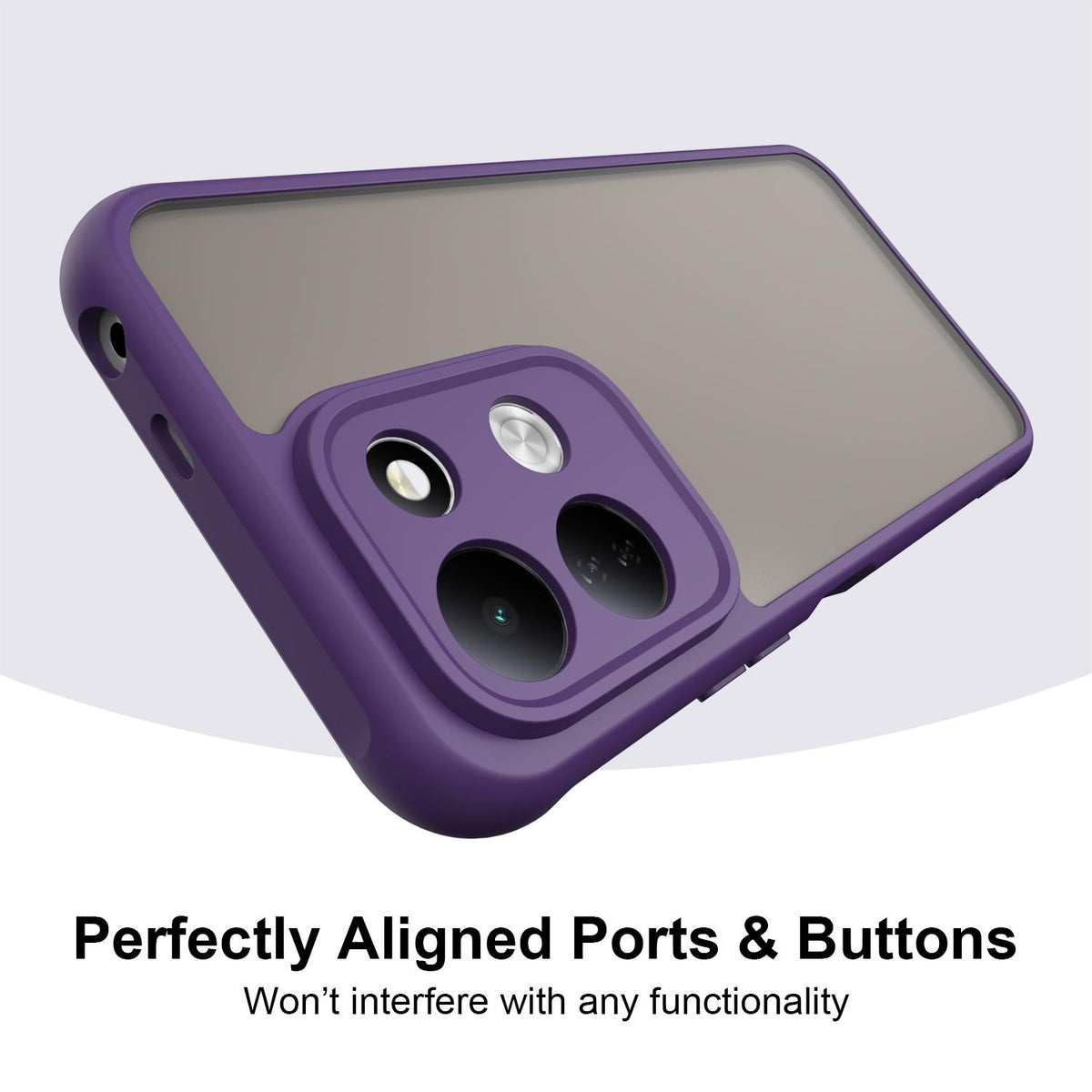 For Redmi 17 5G / 4G Global 170mm Fan Dun Series TPU Hybrid PC Frosted Phone Case - Purple - EDA009115805D