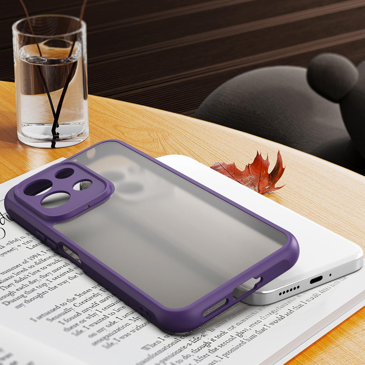 For Redmi 17 5G / 4G Global 170mm Fan Dun Series TPU Hybrid PC Frosted Phone Case - Purple - EDA009115805D