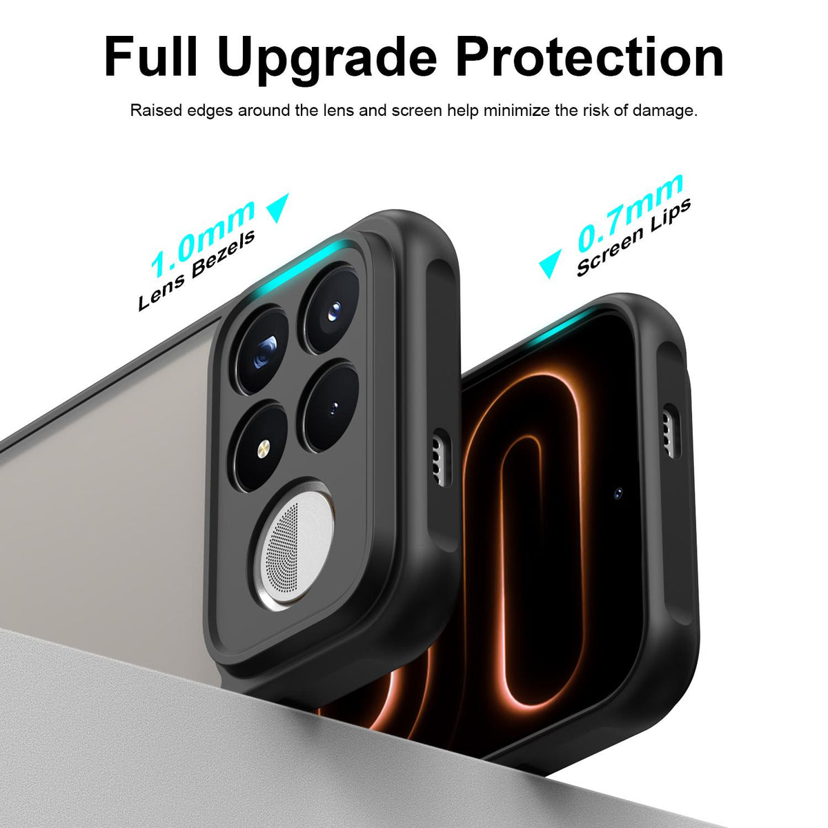 For Redmi K100 Pro Max 5G Fan Dun Series TPU Hybrid PC Frosted Phone Case - Black - EDA009115807A