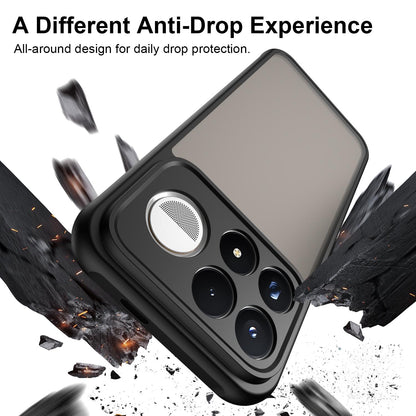 For Redmi K100 Pro Max 5G Fan Dun Series TPU Hybrid PC Frosted Phone Case - Black - EDA009115807A