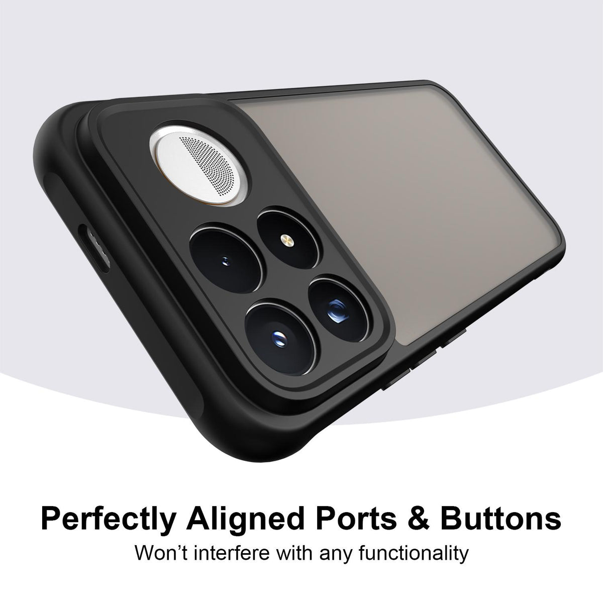 For Redmi K100 Pro Max 5G Fan Dun Series TPU Hybrid PC Frosted Phone Case - Black - EDA009115807A