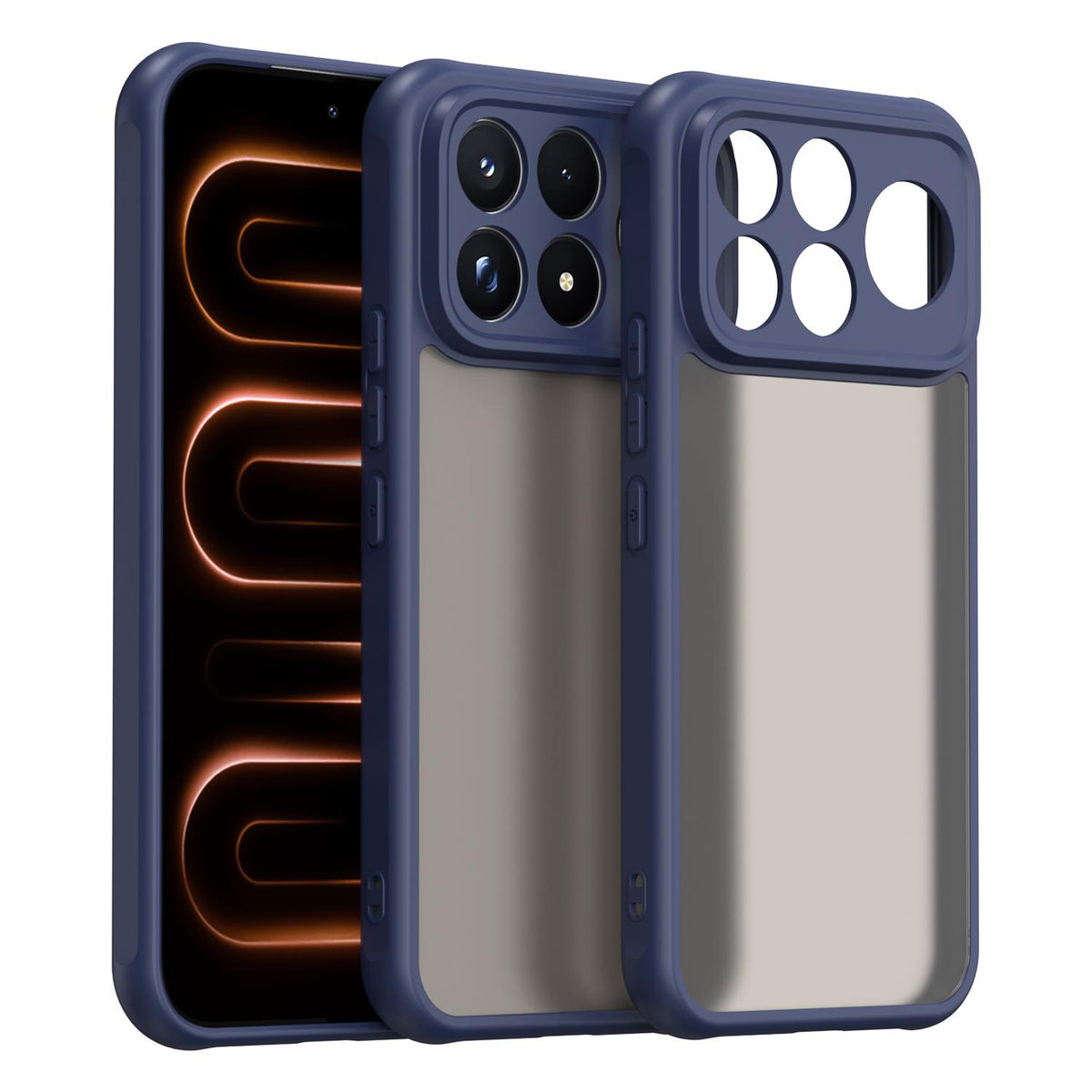 For Redmi K100 Pro Max 5G Fan Dun Series TPU Hybrid PC Frosted Phone Case - Blue - EDA009115807B