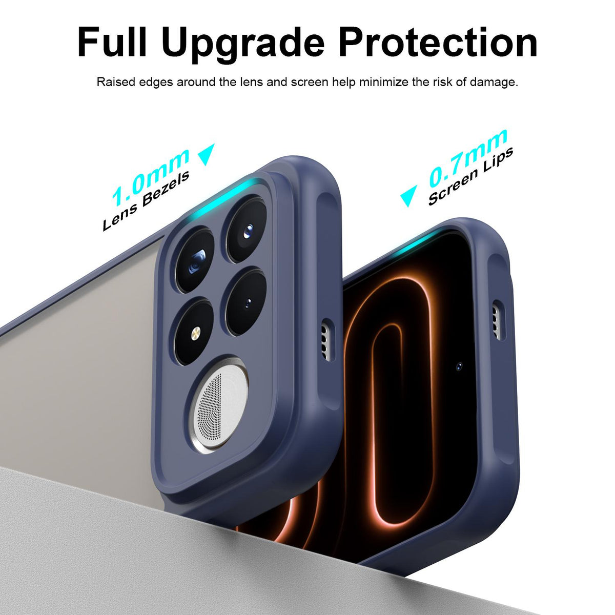 For Redmi K100 Pro Max 5G Fan Dun Series TPU Hybrid PC Frosted Phone Case - Blue - EDA009115807B