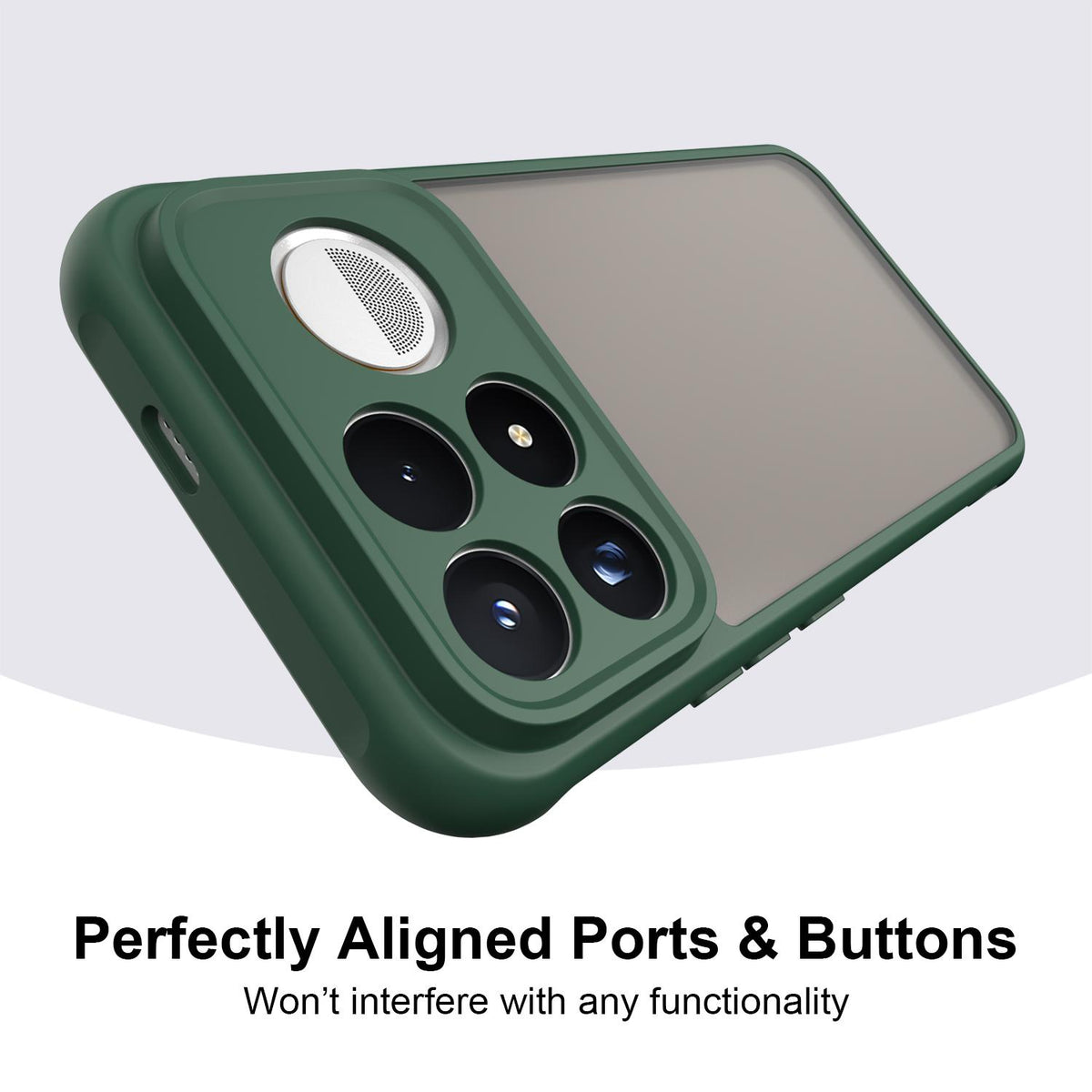 For Redmi K100 Pro Max 5G Fan Dun Series TPU Hybrid PC Frosted Phone Case - Green - EDA009115807C