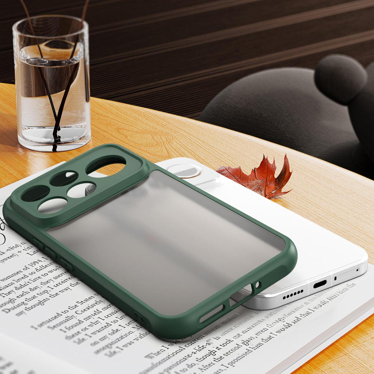 For Redmi K100 Pro Max 5G Fan Dun Series TPU Hybrid PC Frosted Phone Case - Green - EDA009115807C