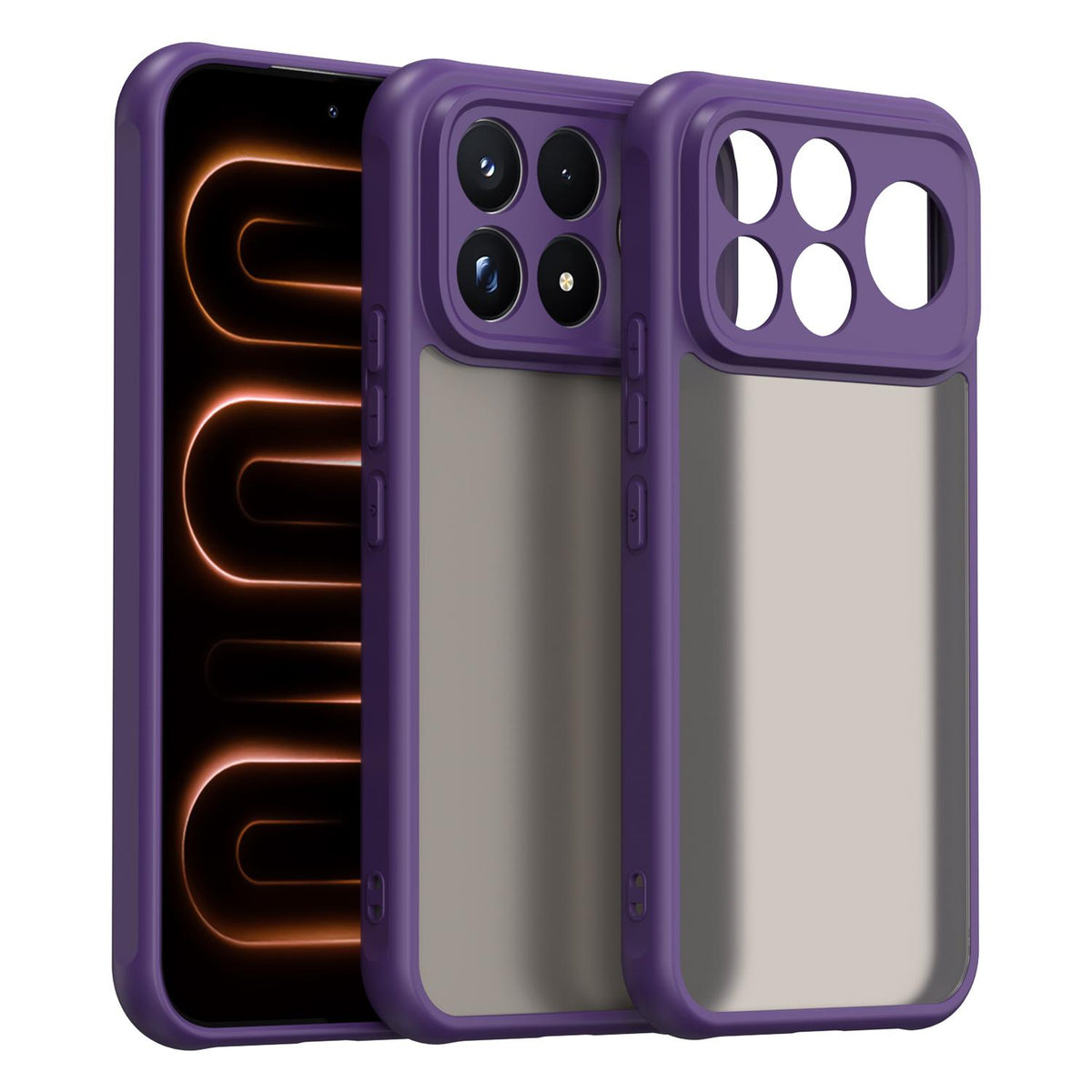For Redmi K100 Pro Max 5G Fan Dun Series TPU Hybrid PC Frosted Phone Case - Purple - EDA009115807D
