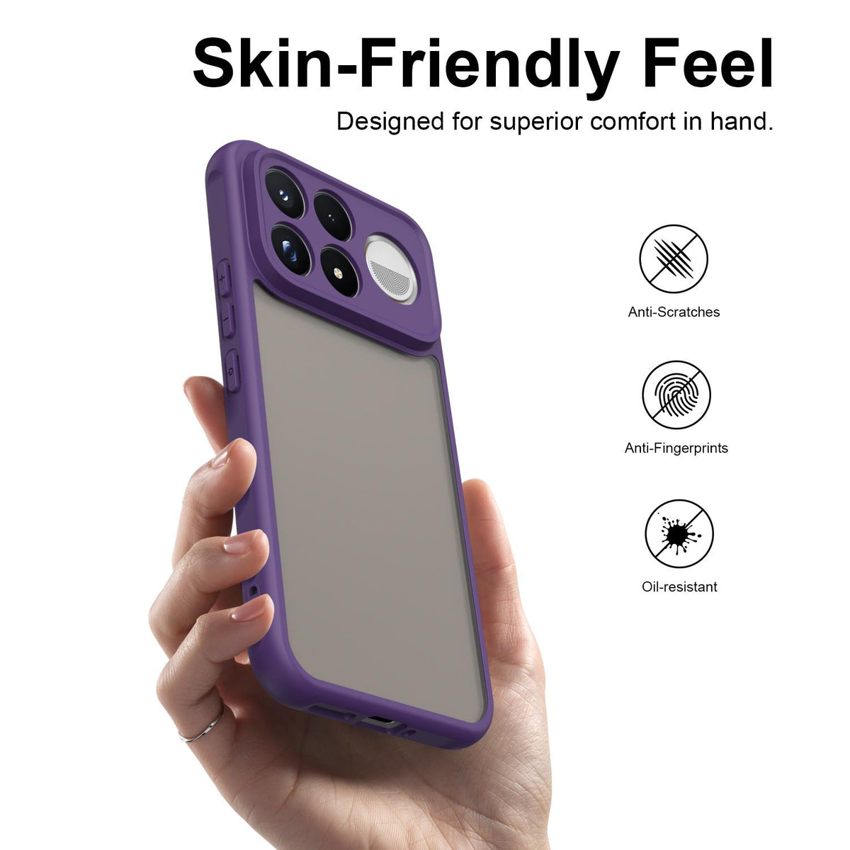 For Redmi K100 Pro Max 5G Fan Dun Series TPU Hybrid PC Frosted Phone Case - Purple - EDA009115807D