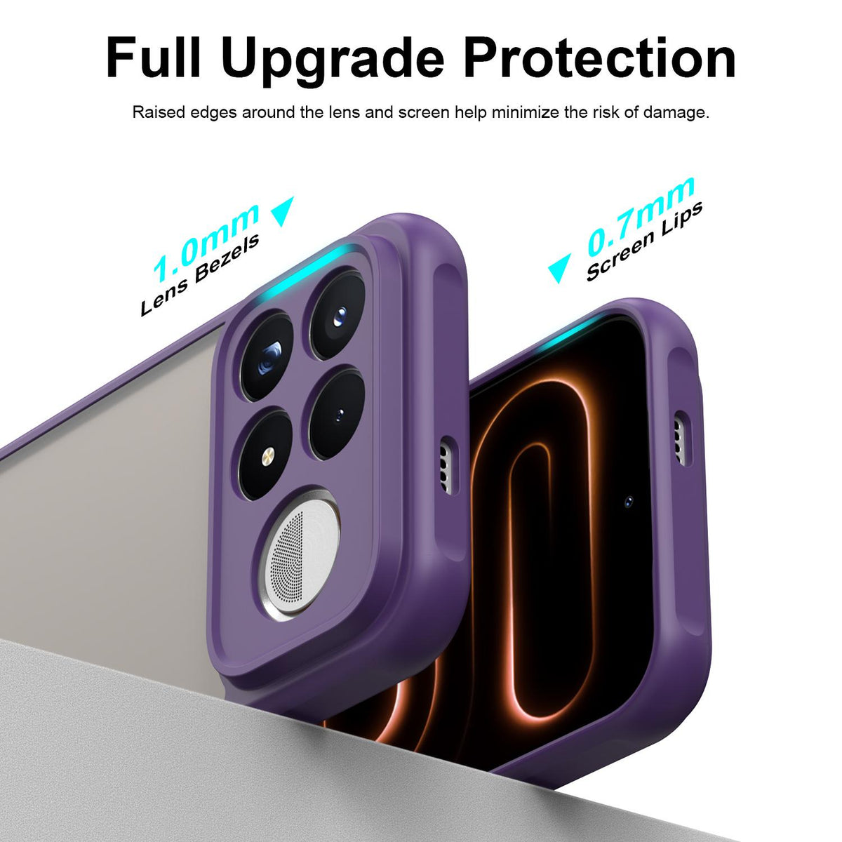 For Redmi K100 Pro Max 5G Fan Dun Series TPU Hybrid PC Frosted Phone Case - Purple - EDA009115807D
