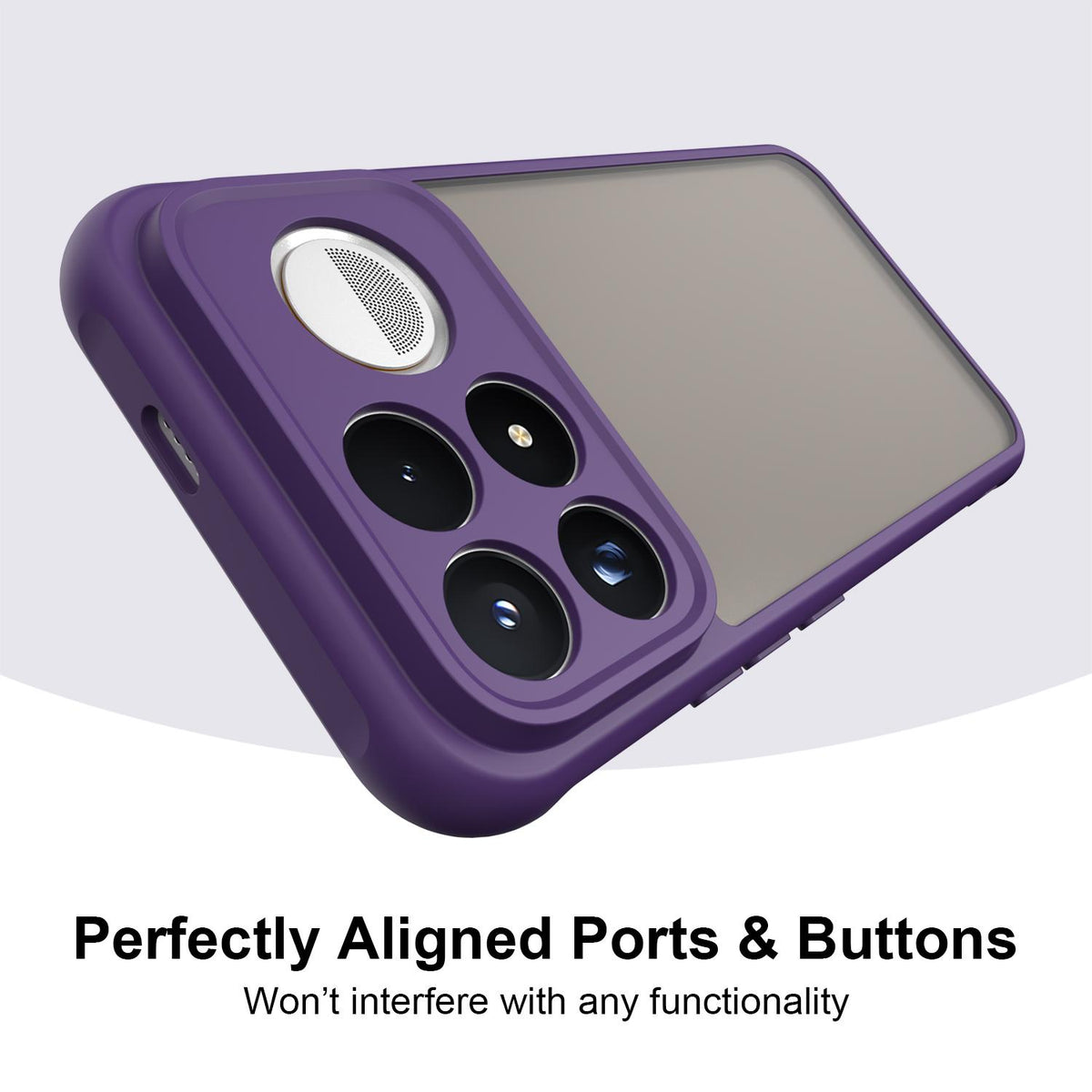 For Redmi K100 Pro Max 5G Fan Dun Series TPU Hybrid PC Frosted Phone Case - Purple - EDA009115807D