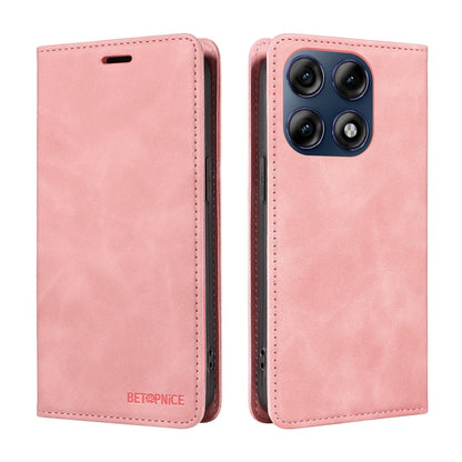 For Motorola Edge 70 Pro 5G BETOPNICE Suction RFID Anti-theft Leather Phone Case - Pink - EDA009124704A