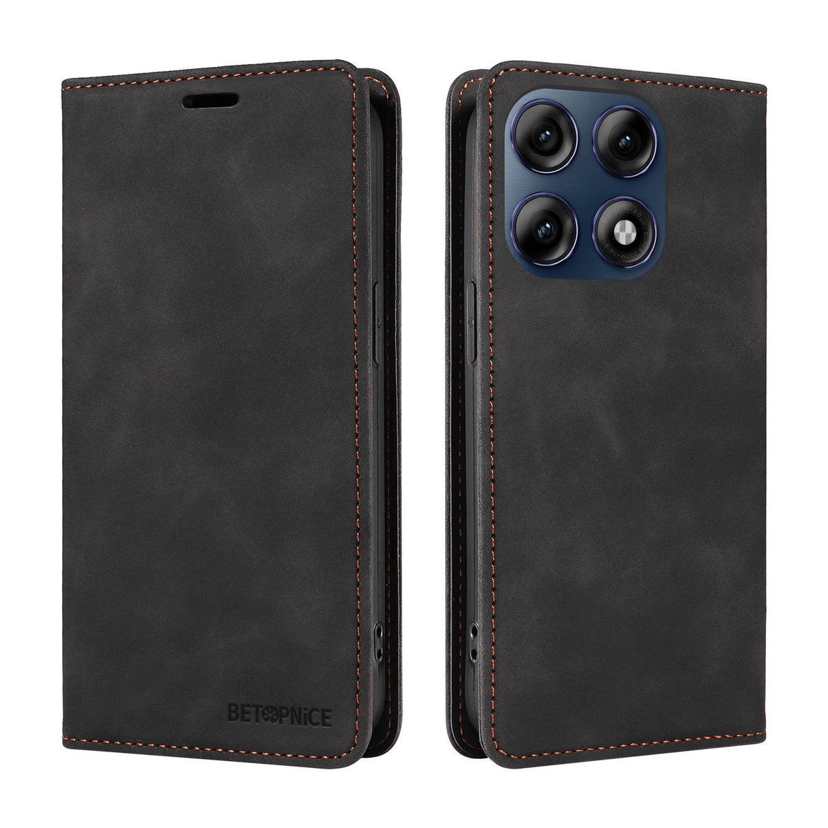 For Motorola Edge 70 Pro 5G BETOPNICE Suction RFID Anti-theft Leather Phone Case - Black - EDA009124704C