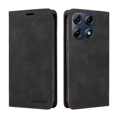 For Motorola Edge 70 Pro 5G BETOPNICE Suction RFID Anti-theft Leather Phone Case - Black - EDA009124704C