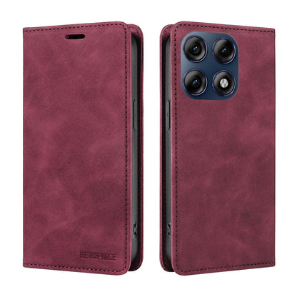 For Motorola Edge 70 Pro 5G BETOPNICE Suction RFID Anti-theft Leather Phone Case - Wine Red - EDA009124704D