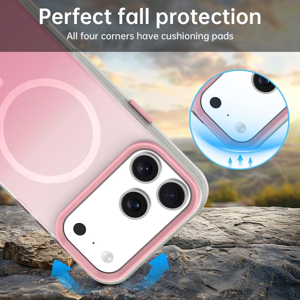 For iPhone 18 Pro Max Candy Gradient Series 3 in 1 Hybrid Magnetic Phone Case - Pink - EDA009128820A