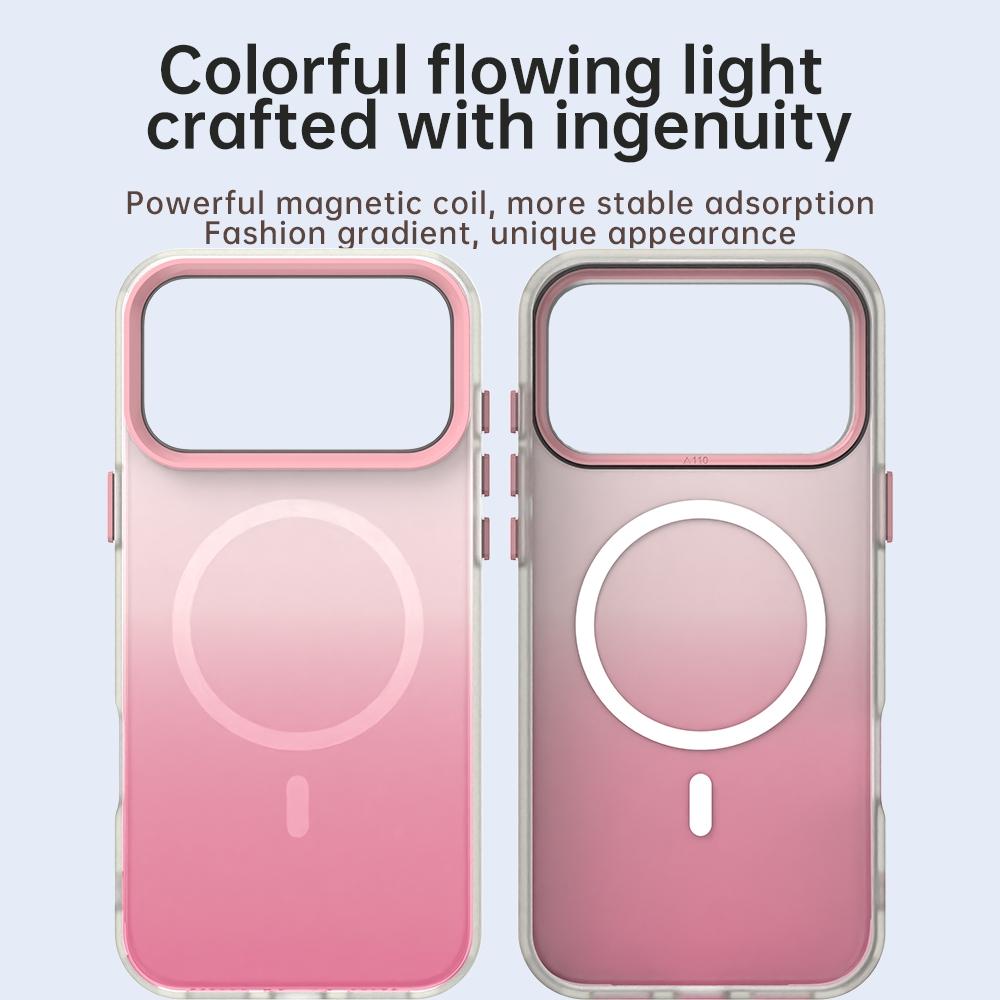 For iPhone 18 Pro Max Candy Gradient Series 3 in 1 Hybrid Magnetic Phone Case - Pink - EDA009128820A