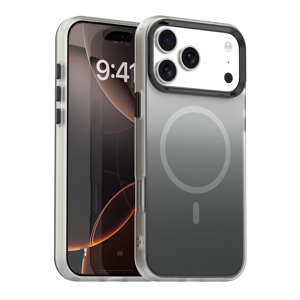 For iPhone 18 Pro Max Candy Gradient Series 3 in 1 Hybrid Magnetic Phone Case - Black - EDA009128820B