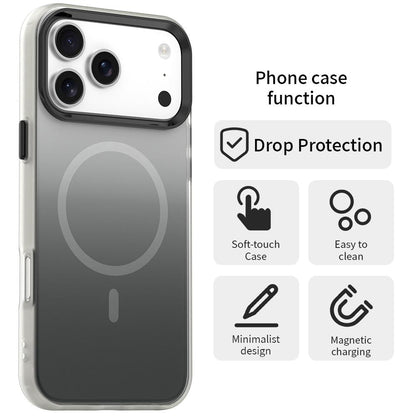 For iPhone 18 Pro Max Candy Gradient Series 3 in 1 Hybrid Magnetic Phone Case - Black - EDA009128820B