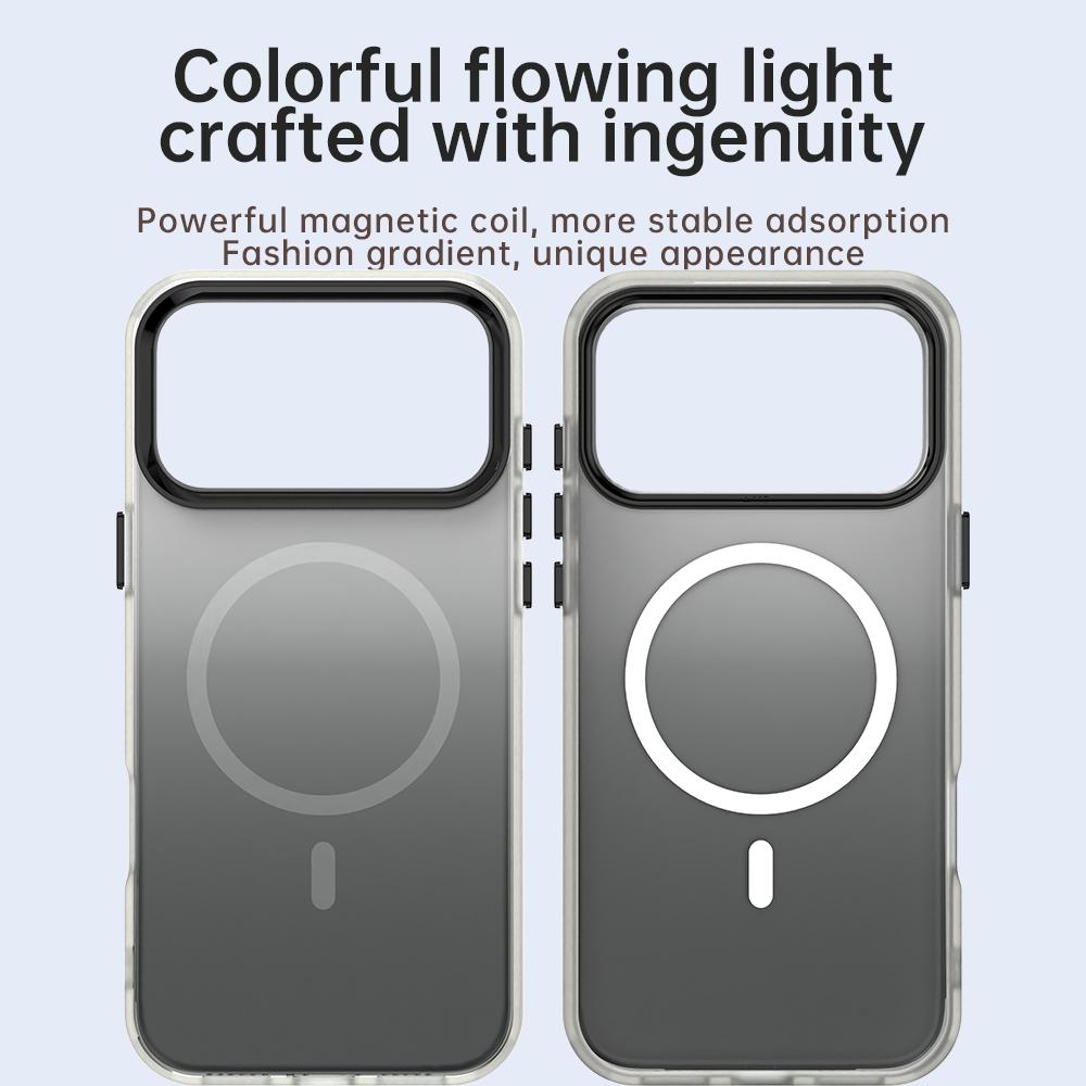 For iPhone 18 Pro Max Candy Gradient Series 3 in 1 Hybrid Magnetic Phone Case - Black - EDA009128820B