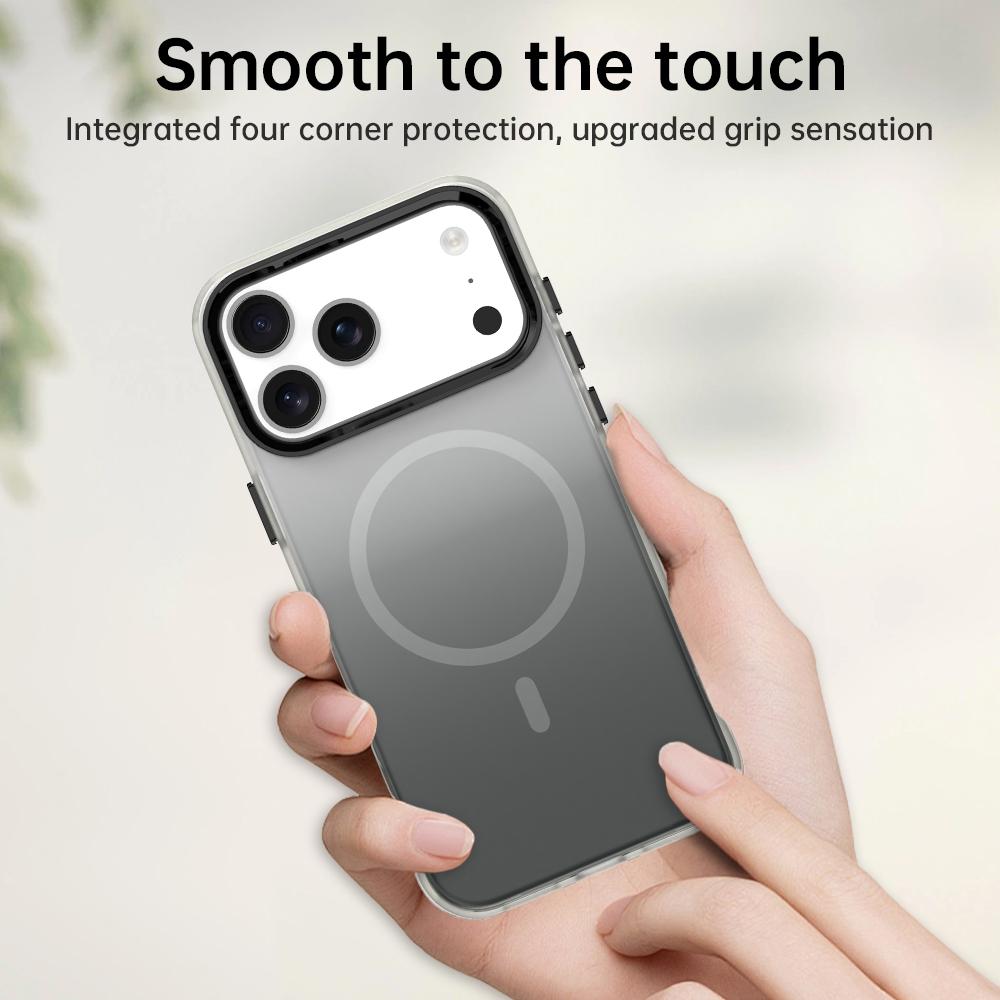 For iPhone 18 Pro Max Candy Gradient Series 3 in 1 Hybrid Magnetic Phone Case - Black - EDA009128820B