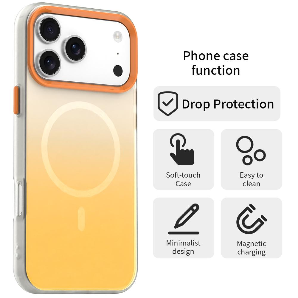 For iPhone 18 Pro Max Candy Gradient Series 3 in 1 Hybrid Magnetic Phone Case - Yellow - EDA009128820C
