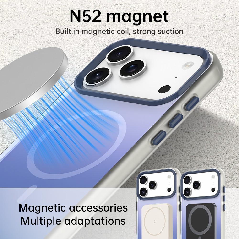 For iPhone 18 Pro Max Candy Gradient Series 3 in 1 Hybrid Magnetic Phone Case - Blue - EDA009128820D