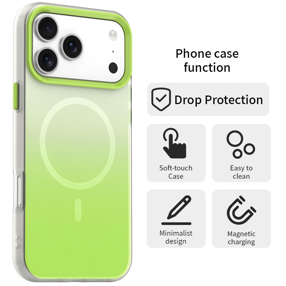 For iPhone 18 Pro Max Candy Gradient Series 3 in 1 Hybrid Magnetic Phone Case - Green - EDA009128820E