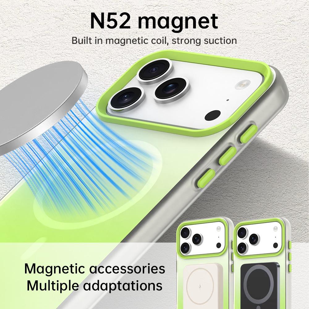 For iPhone 18 Pro Max Candy Gradient Series 3 in 1 Hybrid Magnetic Phone Case - Green - EDA009128820E