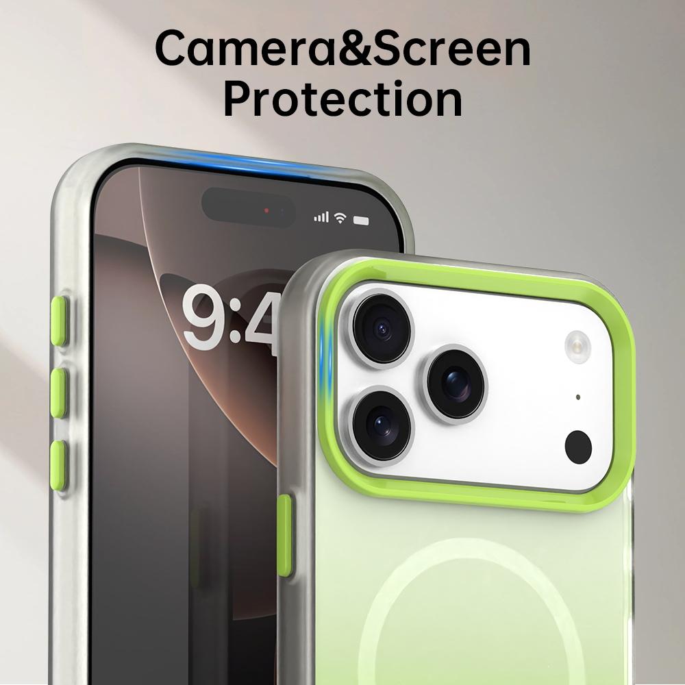 For iPhone 18 Pro Max Candy Gradient Series 3 in 1 Hybrid Magnetic Phone Case - Green - EDA009128820E
