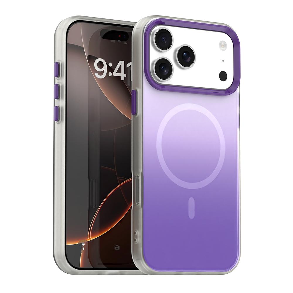 For iPhone 18 Pro Max Candy Gradient Series 3 in 1 Hybrid Magnetic Phone Case - Purple - EDA009128820F