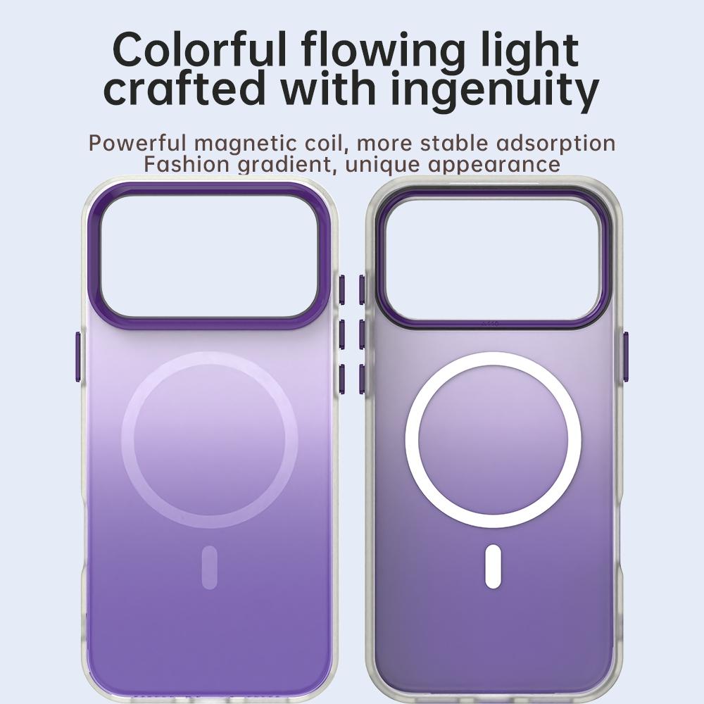 For iPhone 18 Pro Max Candy Gradient Series 3 in 1 Hybrid Magnetic Phone Case - Purple - EDA009128820F