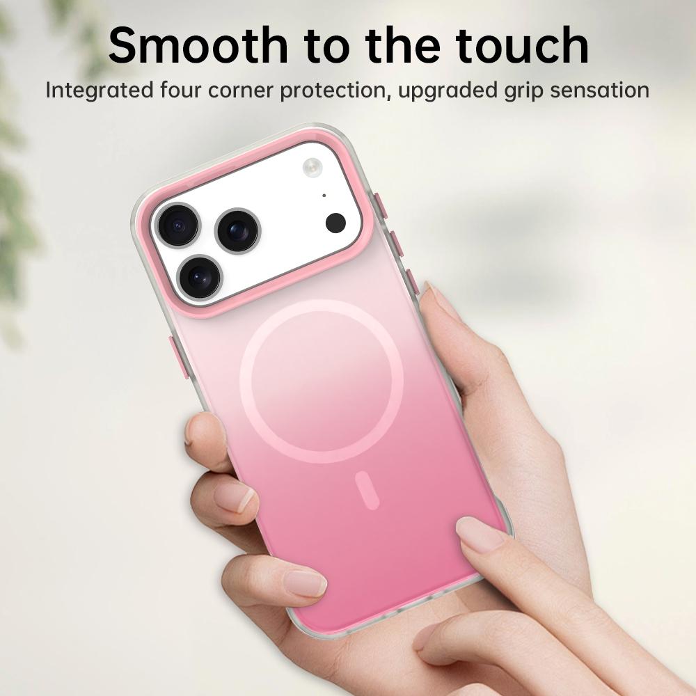 For iPhone 18 Pro Candy Gradient Series 3 in 1 Hybrid Magnetic Phone Case - Pink - EDA009128821A