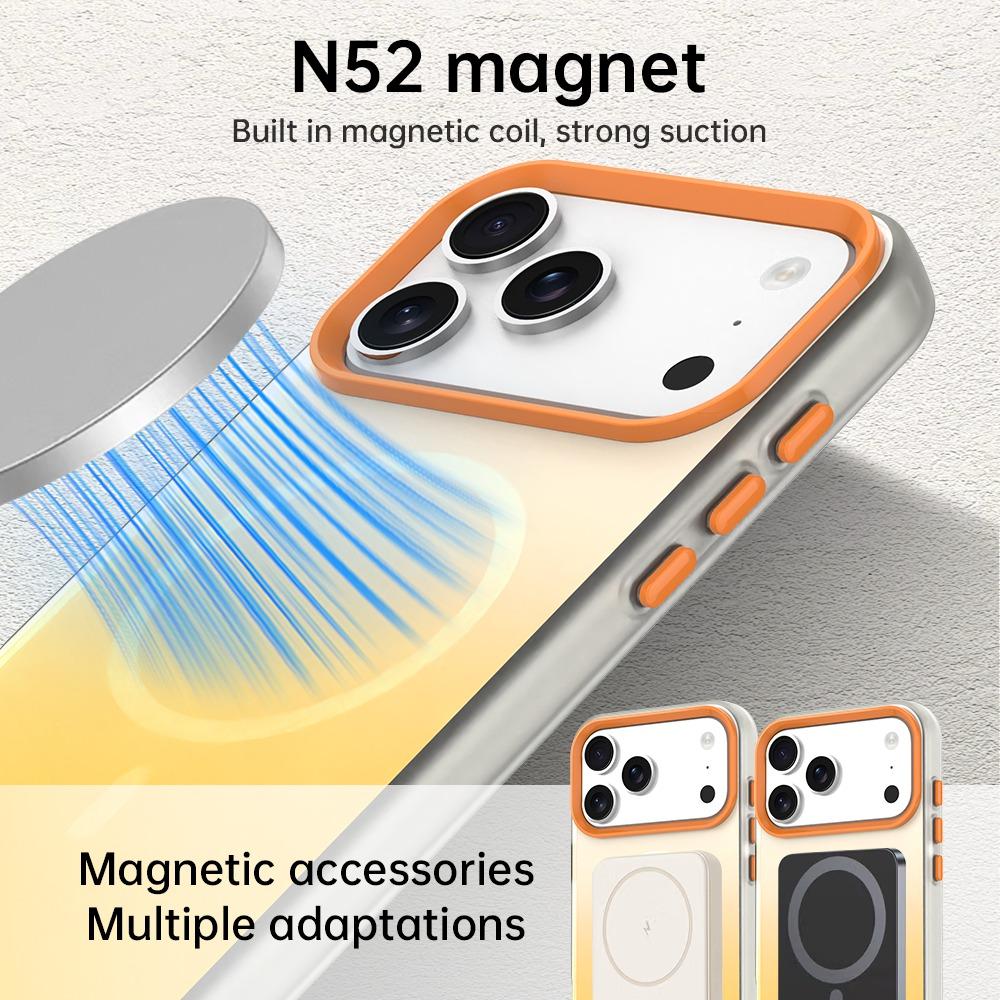 For iPhone 18 Pro Candy Gradient Series 3 in 1 Hybrid Magnetic Phone Case - Yellow - EDA009128821C