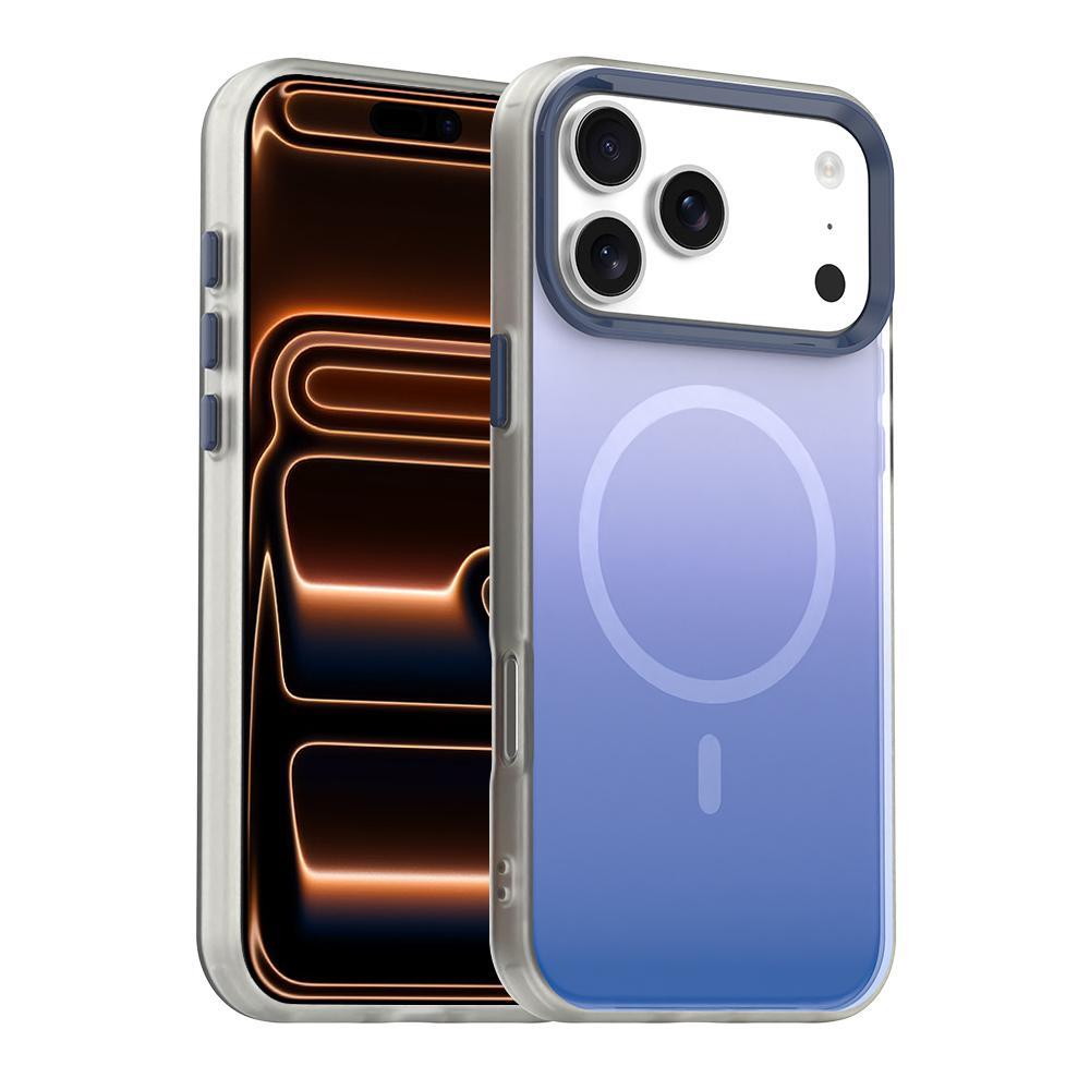 For iPhone 18 Pro Candy Gradient Series 3 in 1 Hybrid Magnetic Phone Case - Blue - EDA009128821D
