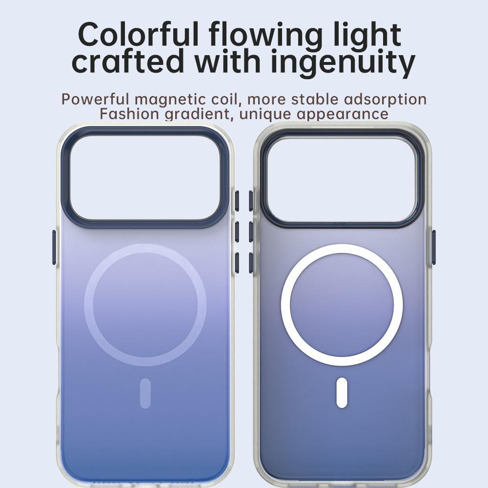For iPhone 18 Pro Candy Gradient Series 3 in 1 Hybrid Magnetic Phone Case - Blue - EDA009128821D