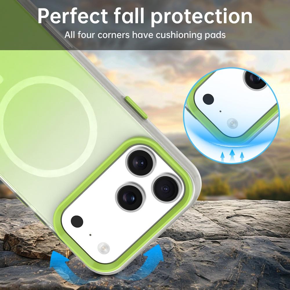 For iPhone 18 Pro Candy Gradient Series 3 in 1 Hybrid Magnetic Phone Case - Green - EDA009128821E