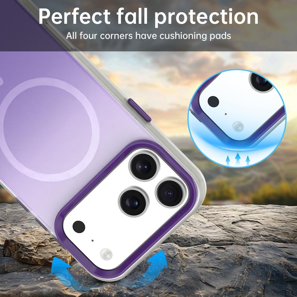 For iPhone 18 Pro Candy Gradient Series 3 in 1 Hybrid Magnetic Phone Case - Purple - EDA009128821F