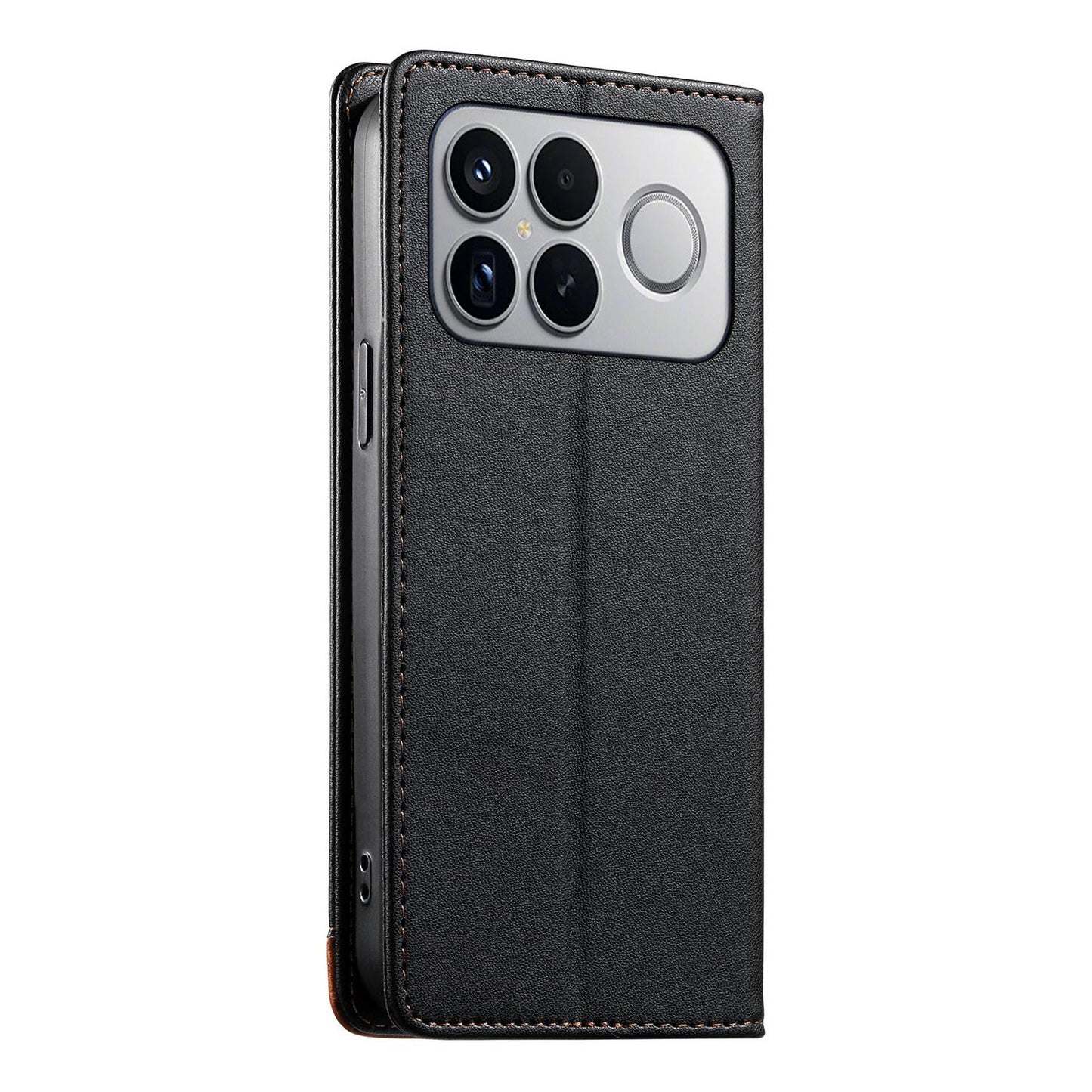 For Redmi K90 Pro Max / Poco F8 Ultra 5G Dierfeng Splicing Strong Magnetic RFID Vegan Leather Phone Case(Black)