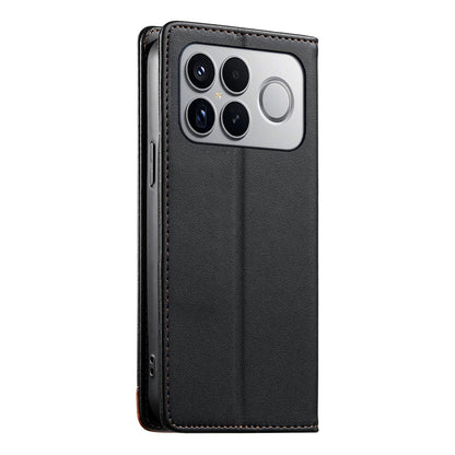 For Redmi K90 Pro Max / Poco F8 Ultra 5G Dierfeng Splicing Strong Magnetic RFID Vegan Leather Phone Case(Black)