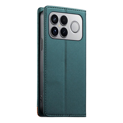 For Redmi K90 Pro Max / Poco F8 Ultra 5G Dierfeng Splicing Strong Magnetic RFID Vegan Leather Phone Case(Green)