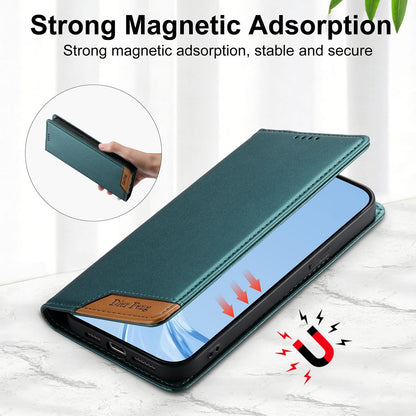 For Redmi K90 Pro Max / Poco F8 Ultra 5G Dierfeng Splicing Strong Magnetic RFID Vegan Leather Phone Case(Green)