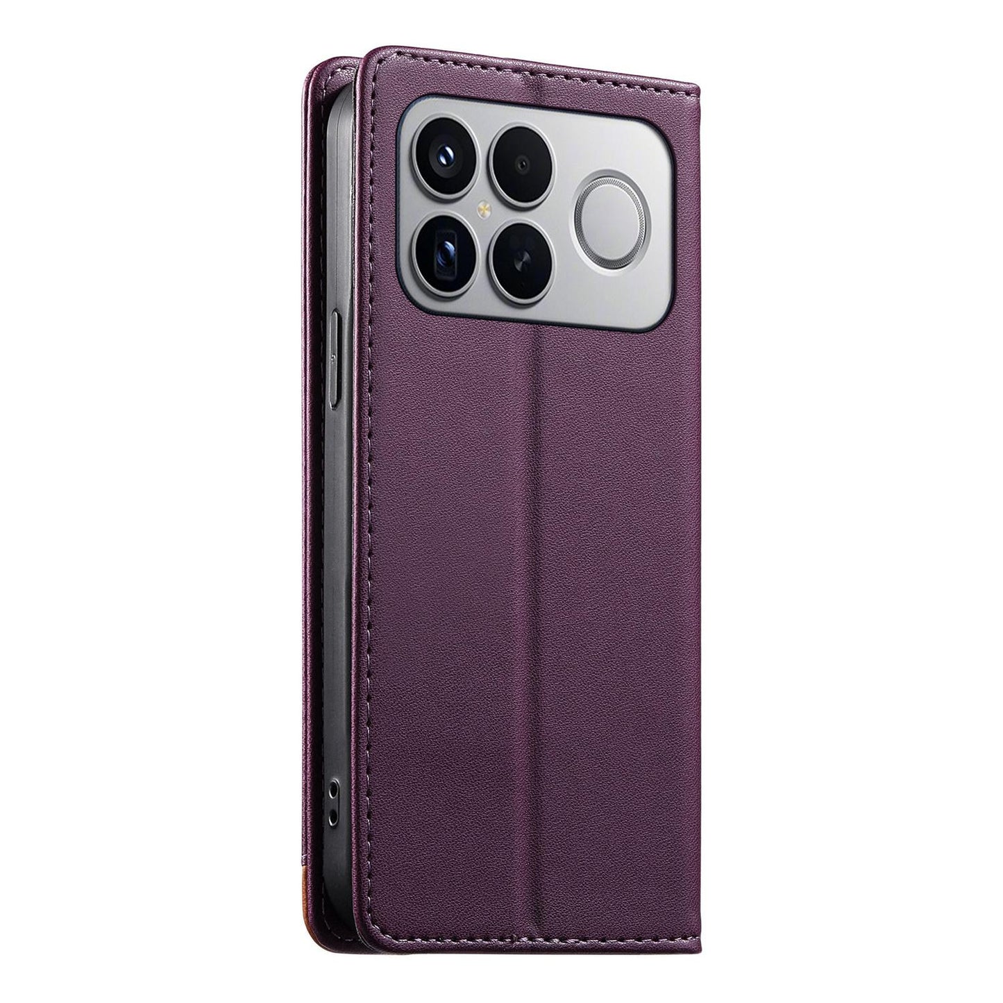 For Redmi K90 Pro Max / Poco F8 Ultra 5G Dierfeng Splicing Strong Magnetic RFID Vegan Leather Phone Case(Purple)