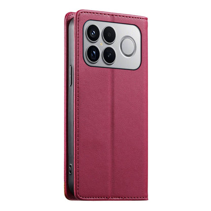 For Redmi K90 Pro Max / Poco F8 Ultra 5G Dierfeng Splicing Strong Magnetic RFID Vegan Leather Phone Case(Red)