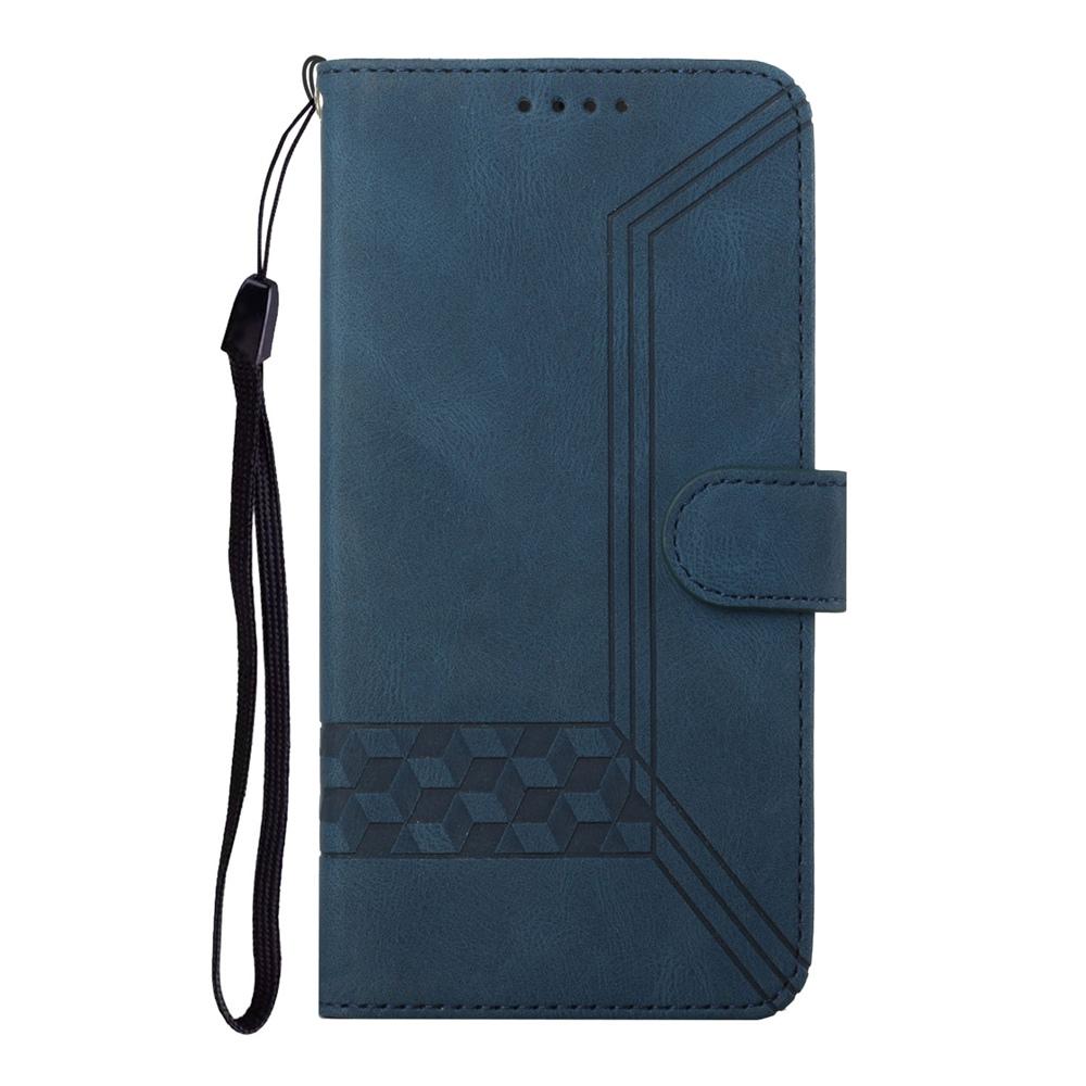 For Realme 16T 5G Cubic Skin Feel Flip Leather Phone Case - Blue - EDA009133807A