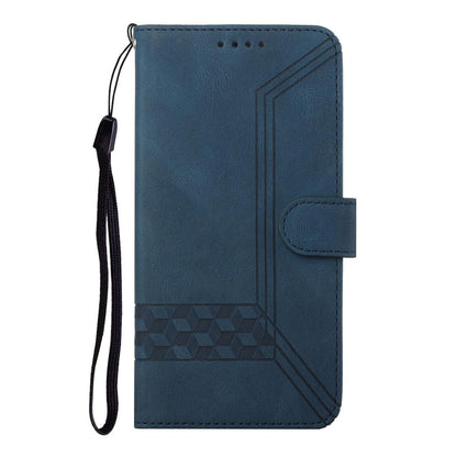 For Realme 16T 5G Cubic Skin Feel Flip Leather Phone Case - Blue - EDA009133807A