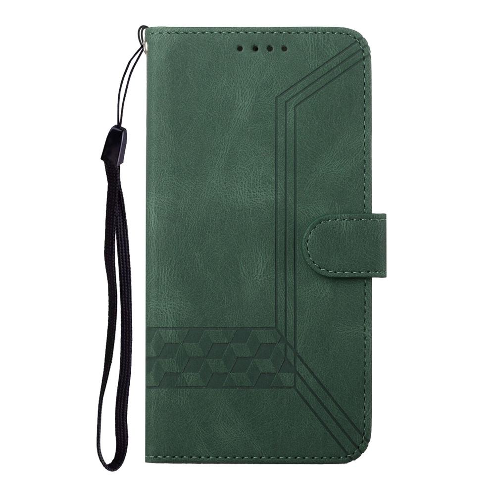 For Realme 16T 5G Cubic Skin Feel Flip Leather Phone Case - Green - EDA009133807C